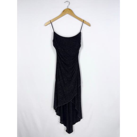City Triangles Women's Vintage 90s Y2k Glitter Ruched Dress Small Black - Picture 1 of 15